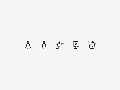 Icons - Exploration coffee design exploration icon icon design icon pack illustration man minimalist parking shop sign system stairs trash ui woman