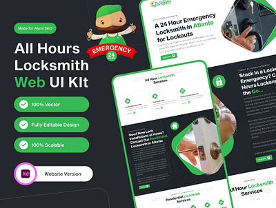 All Hours Locksmith Website UI/UX Design 🦄 design locksmith locksmith website mockup ui ui design uiux ux web website website ui website ux webui