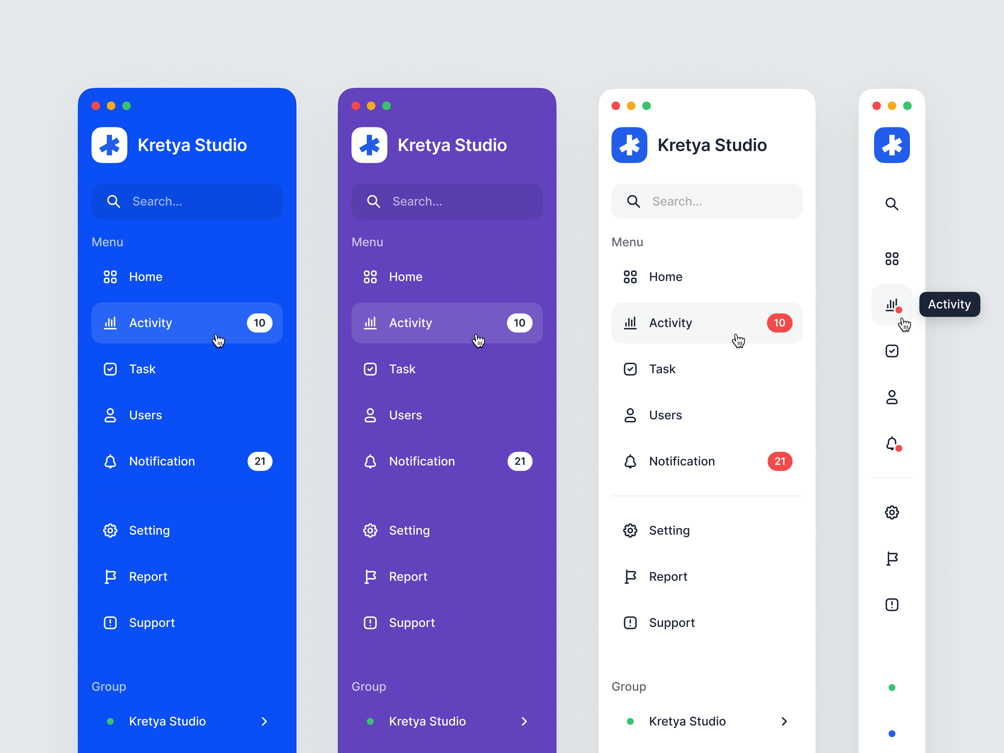 Sidebar Navigation - Other Colors By Asal Design For Kretya Studio On ...