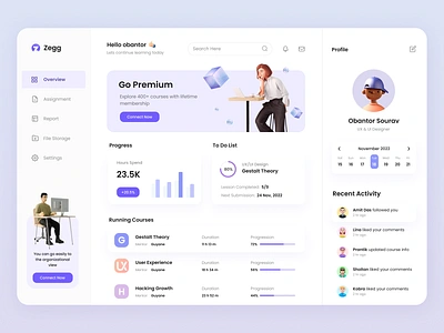 Zegg || Course Dashboard application course dashboard designer freelance guide learn learning product design remote tutorial uiux web web app