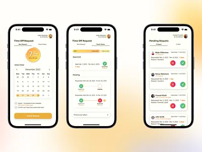 Concept Design for Time Off App app bootcamp design ui ux