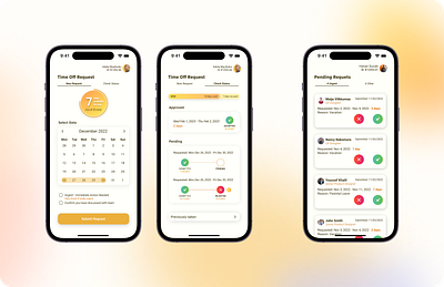 Concept Design for Time Off App app bootcamp design ui ux