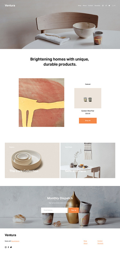 Ventura - Website Template - Squarespace app art blog branding concept design graphic design online store photography squarespace template theme ui ui design uiux ux ux design web design web development website