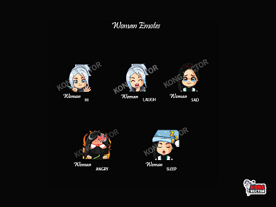 Woman Twitch Emotes cartoon design emoji emote emotes illustration twitch twitchemote twitchemotes