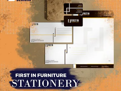 First In Furniture Stationery branding design graphic design illustration soicalmedia stationery vector