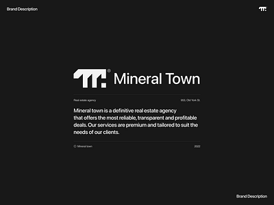 Mineral Town - Logo agency brand brand identity brand logo branding building design graphic design illustration investment logo logo design logo preview logo type preview real estate real estate agency residence