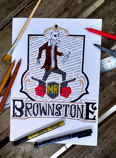 MR. BrownStone band lettering rock n roll typography