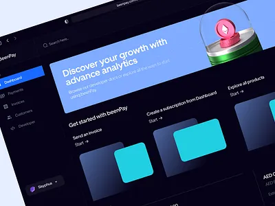 BeenPay | Financial Services Dashboard analytics export figma invoices merchant onboarding payment stripe ui ux