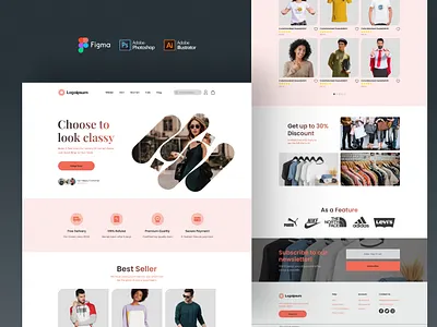 Fashion Landing Page app branding graphic design logo ui