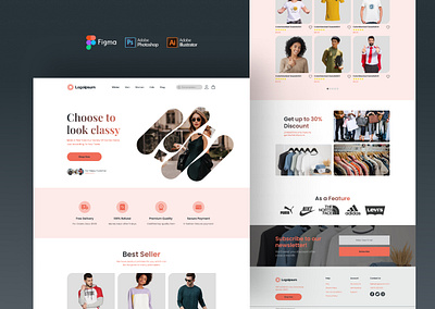 Fashion Landing Page app branding graphic design logo ui