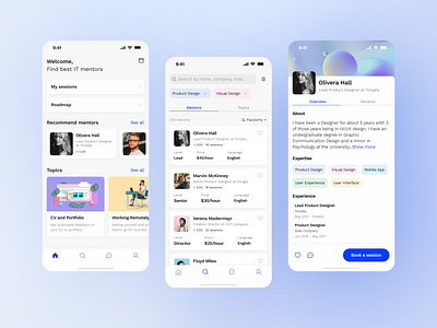 Mentorship Mobile App app design application design mentor app mobile app ui ux