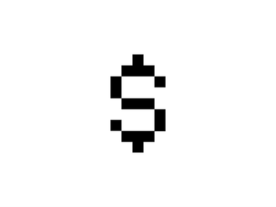 pixel $ branding digital dollar financial logo minimal modern money pixel simple technology