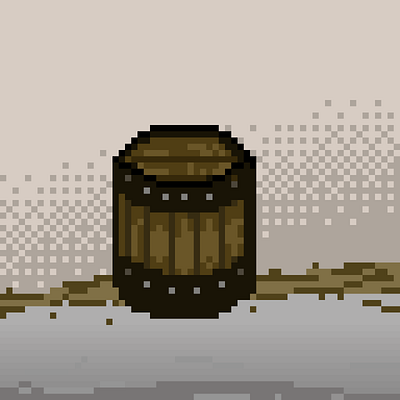 A weird barrel cyberpunk arts illustration minimal pixel art pixel illustration vector