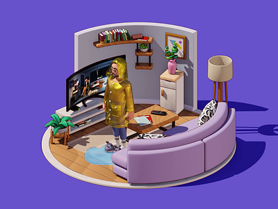 Loop Animation for TBC insurance #2 3d 3danimation 3dart 3dmodeling animation blender3d design illustration