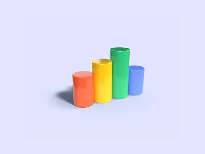 3D Bar Graph 3d 3d data chart colourful graph graphic design photoshop psd template