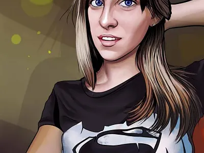 Superbatgirl - Gift cartoon art caricature cartoon gift girl illustration portrait