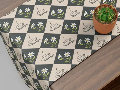 Flower Tea Pattern all over print aop design graphic design illustration pattern design print seamless pattern design