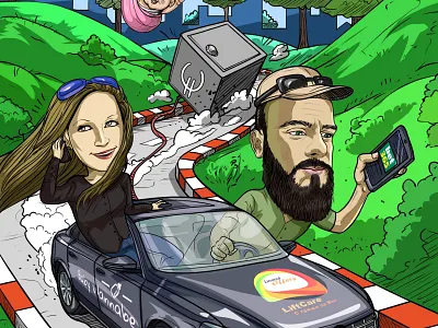 Bright Future - Gift cartoon art caricature carreer character gift illustration married portrait