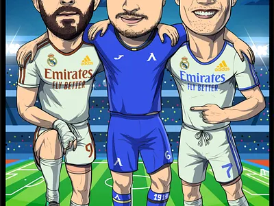 Football fan - Gift cartoon art caricature cartoon character football gift illustration portrait soccer sport