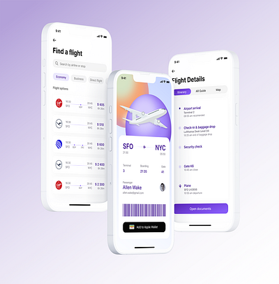 Design Concept for a Airplane Ticket App app bootcamp design ui ux