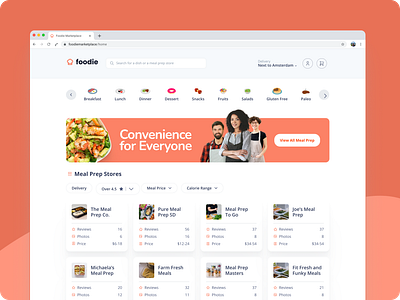 E-commerce UI Screens - Meal Prep SaaS company dashboard design e commerce mealprep platform ui