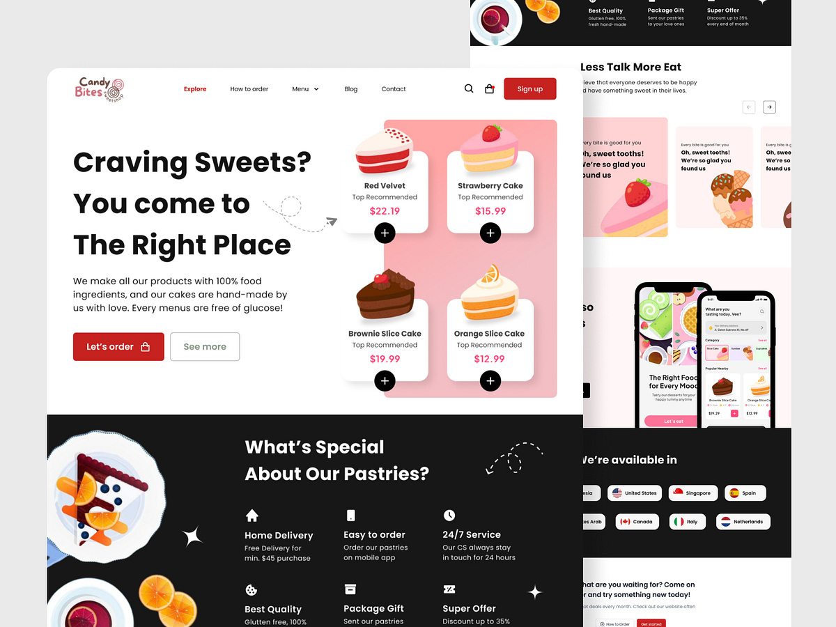 Cake Landing Page designs, themes, templates and downloadable graphic ...