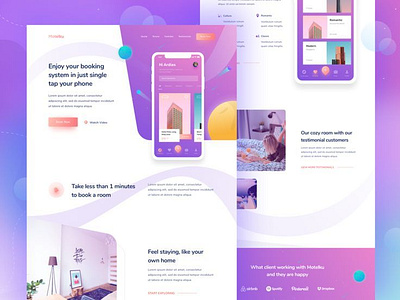 Hotel Booking Landing Page Design animation branding business website design elementor pro graphic design illustration logo ui vector