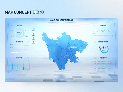 Map Concept x FUI 3d blender blue colorful data data visualization glass illustration interface light map ui uiux ux web