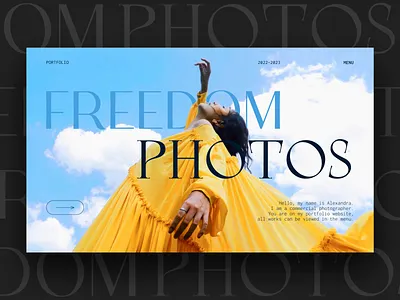 Hero page | Portfolio animated animation design desire agency graphic design hero page hero section interface motion motion design motion graphics photo portfolio site ui web web interface web site web ui website