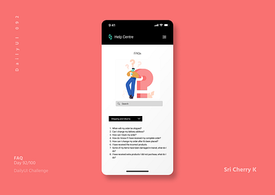 DailyUI 92 - FAQ app dailyui dailyui92 design faq illustration product design ui ux vector