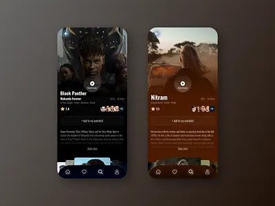 Mobile App for Movies 2 app concept darkmode design figma ui ux