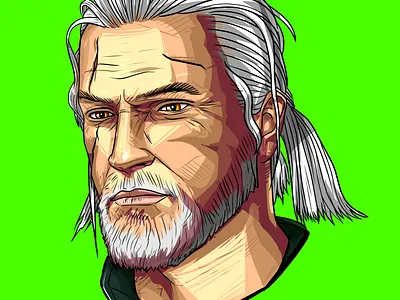 Geralt of Rivia - Fan Art cartoon character fan art geralt illustration portrait witcher