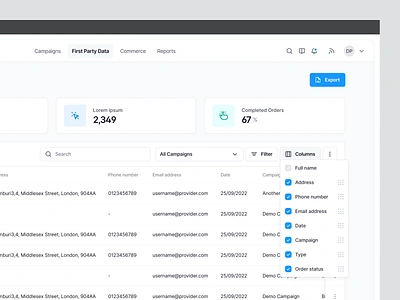 Table Filters and Columns 📄 clean ui data heavy design desktop filter fintory hover interface scroll behaviour sort tables ui ux