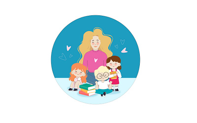 Сhild psychologist children graphic design illustration kindergarten logo vector