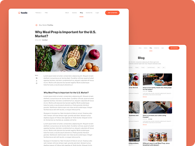 Blog Post UI Website - Meal Prep SaaS Company blog design mealprep platform saas ui ux uxdesign website