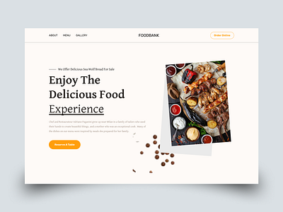 Restaurant website header design daily ui designinspirations figma pixency academy top design uidesign uiinspirations uitrends uiux user interface webdesign webdesigner webheader websitedesign