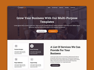ChartUp - Multi Purpose Website Template digital agency html template htmlcss ui design web design web development website template