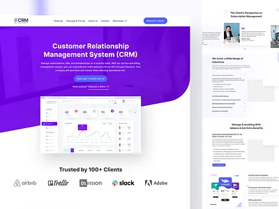 CRM Website Template business crm crm website design figma figma design product design template ui ui design user experience user inteface ux ux design web template website design