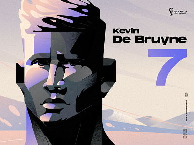 FIFA World Cup 2022 /// Kevin De Bruyne belgium branding de bruyne design dlanid fifa football gradient identity illustration portrait poster qatar simple sports world cup
