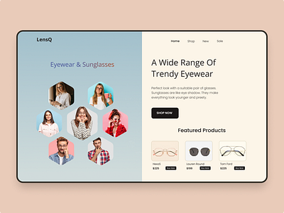 Eyewear & Sunglasses Header design eyewear glass header hero lens pixency academy section sunglass ui ux