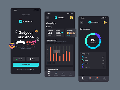 Hypemash™ Mobile UI 🚀 2022 clean dark mode dashboard ui design inspiration minimal mobile design mobile ui real ui startup ui ui designer ui ux uiux ux designer web app web design website ui