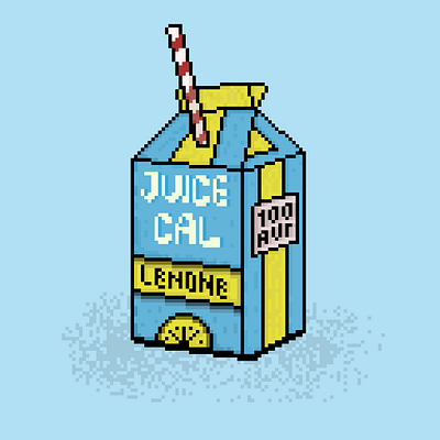 Juicecal illustration minimal pixel art pixel illustration vector
