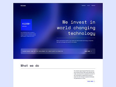 Investment Firm Home Page Concept branding fintech homepage investments landing page ui ux web design