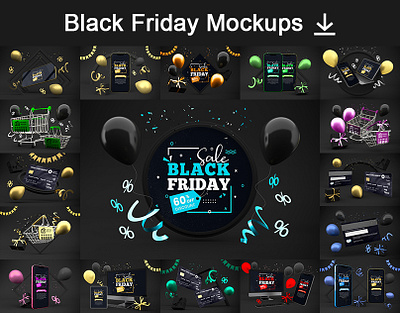 Black Friday - Free Mockups black black friday business download free free download freebie friday mockup psd