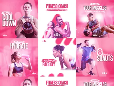 Social media - Gym & Fitness Trainer ads ads design banner banner design branding design facebook fb ads fitness graphic design gym instagram post instagram post template instagram stories instragram post design social media ads social media banner social media design trainer
