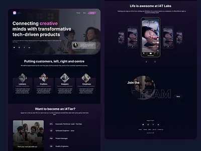 Landing Page Design IT Company - Dark Mode dark dark mode design home landing mode page ui ux welcome