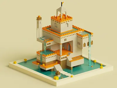 Monument Vally Voxel Art 3d design graphic design illustrator macicavoxel ui voxel voxel art