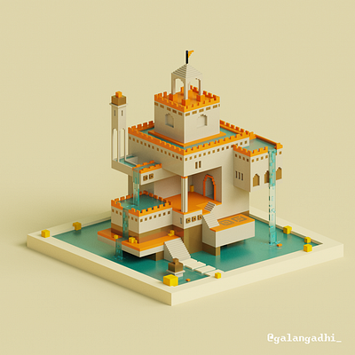 Monument Vally Voxel Art 3d design graphic design illustrator macicavoxel ui voxel voxel art