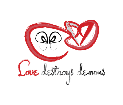 Love destroys demons branding design graphic design illustration vector