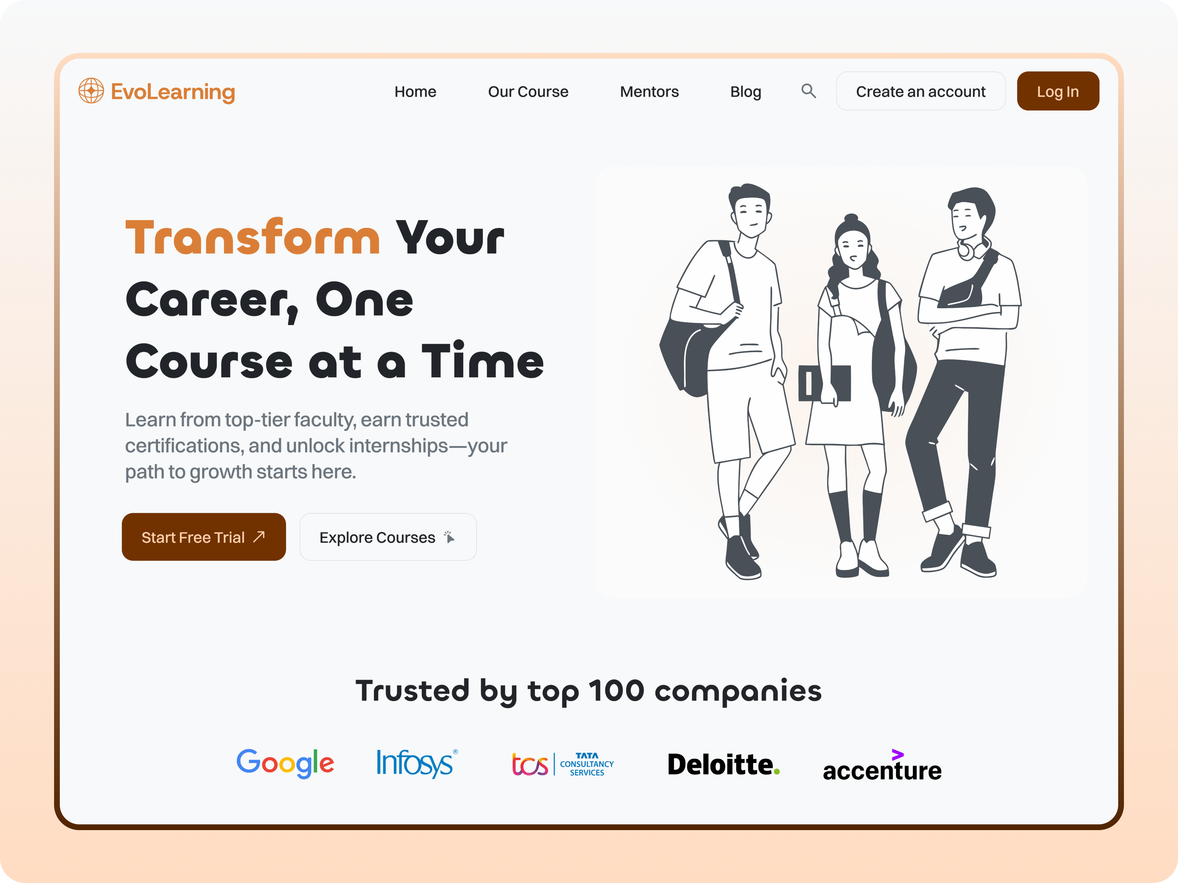 Online Course Landing Page course cykeek design figma illustration landing page learning page minimal simple ui ux web webpage